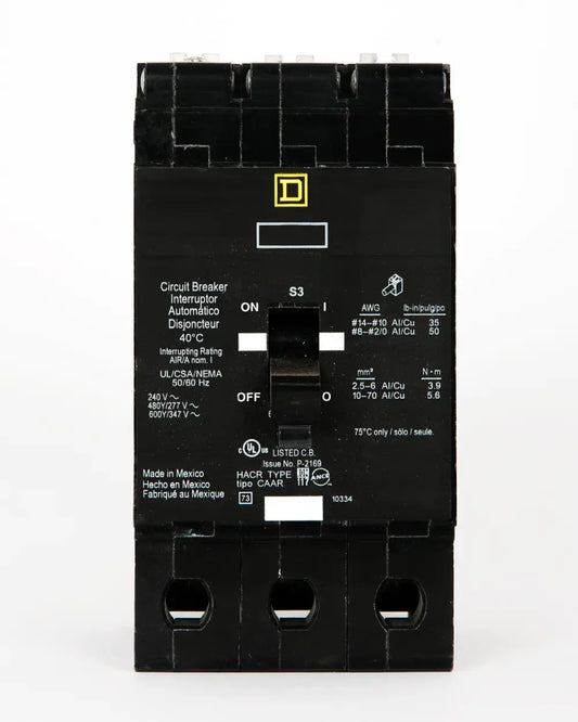 EDB36015 Circuit Breaker 3 Pole 15 Amp Schneider Square D